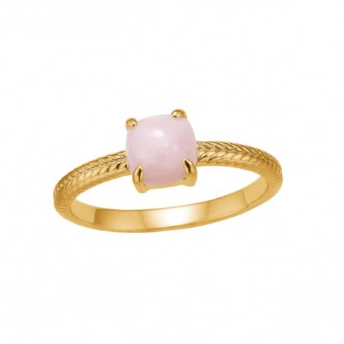 Carré guldbelagt ring med Pink Opal FR 4421 