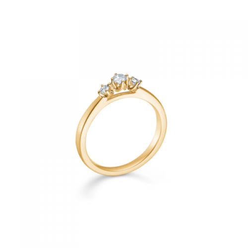 Mads Z Crown Trinity Ring 14 kt. rødguld m. 0,17 ct diamant 1541717