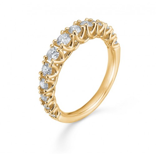 Mads Z Crown Princess Ring 14 kt. rødguld m. 0,75 ct diamant 1541975