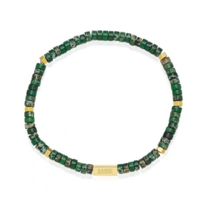 SAMIE armbånd med grønne perler x3013gsgreen19