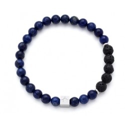 SAMIE armbånd med blå runde perler x3012sws19