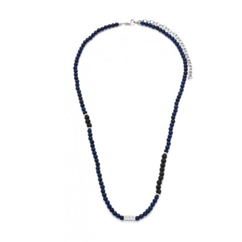 SAMIE halskæde med blå og sorte perler x201...