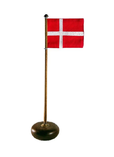 Aviendo Desk Flag Pole - Danish Flag Walnut LV002