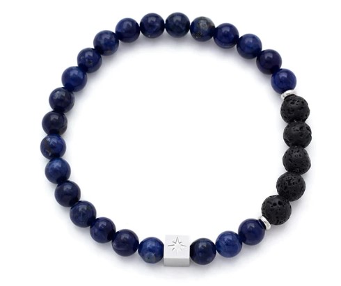 SAMIE armbånd med blå runde perler x3012sws19