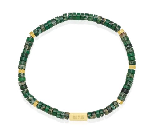 SAMIE armbånd med grønne perler x3013gsgreen19
